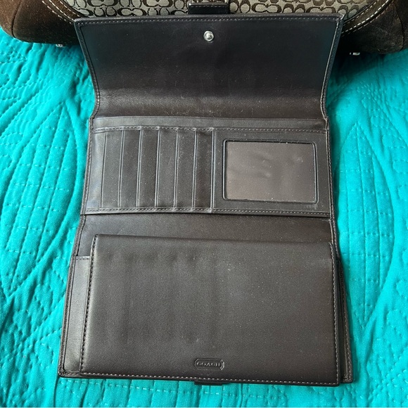 Vintage Coach Top Handle Satchel with Matching Wallet in Mini Monogram Pattern - Picture 4 of 16